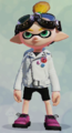 A male Inkling wearing the White Inky Rider.