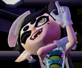 Closeup of Callie, showing the plus-shaped pupils unique to her and Pearl, along with Marie