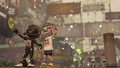 Two Octolings partying in the square during FrostyFest