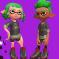 Two Inklings wearing the Red Power Stripes in a preview for the Splatoon 2 (Version 3.0.0) update, from the Nintendo Direct on 8 March 2018.