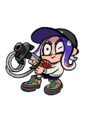 Worn by an Octoling on the Goo Tuber Tableturf Battle card.