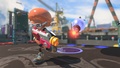 An Octoling being chased by a Torpedo in the center of the stage