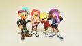 The Octoling on the far left is wearing the FishFry Biscuit Bandana