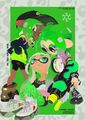 An Inkling and two Octolings wearing gear introduced in the season.