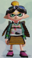 A male Inkling wearing just the Samurai Jacket.