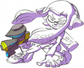 Official art of an Inkling holding the Hero Shot Replica.