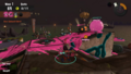 A photo taken behind a player using an Ink Cannon.