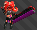 Render of an Octoling holding a Roller.