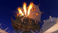 The ship with the sail burning on the final day of the Splatfest