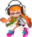 3D art of a female Inkling holding the Splattershot.