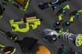 Hero weapons with the Hero Splatling Replica in the middle right