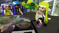 Closeup of the Inkling with the Wasabi Splattershot.