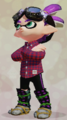 A male Inkling wearing the Samurai Shoes.