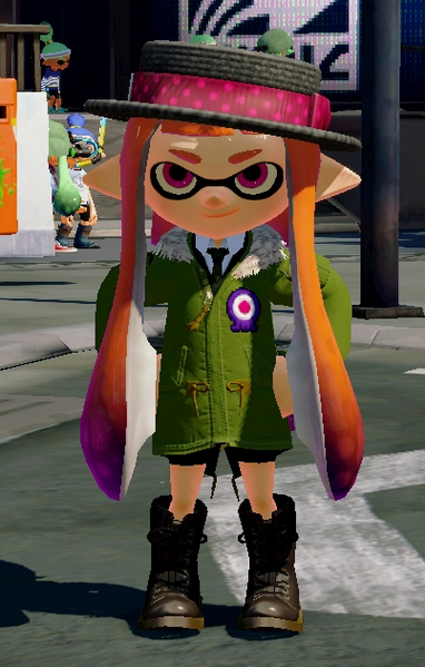 File:S Classic Straw Boater + Forge Inkling Parka + Octoling Boots.png
