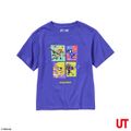 Purple kids T-Shirt with an Inkling, Octoling, Squid and Octopus sold by Uniqlo.