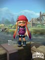 Promo image of a female Inkling wearing the Mountain Vest