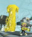 Agent 3 standing next to an erupting Gusher in 0101 Get to Know Alterna, Your Only Choice