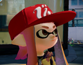 Closeup of a female Inkling wearing the Streetstyle Cap.