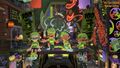 Example of a 100x winners' commemorative photo before the Halftime Report in Splatoon 3.