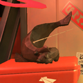 The "Mr. Grizz" statue in Splatoon 3 after completing Return of the Mammalians
