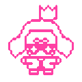 A pixel sprite of Pearl from Side Order