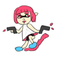 A drawing of an Inkling Girl from WarioWare Gold, which appears to be based on Surume