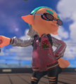 Inkling with the Recycled Brella 24 Mk I wearing the Deep-Octo Satin Jacket, in the Fresh Season 2024 trailer