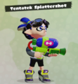 An Inkling with the Tentatek Splattershot equipped.