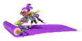 Purple male pushing a Splat Roller