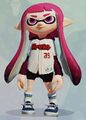 Another female Inkling wearing the Baseball Jersey.