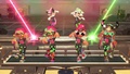 Commemorative photo with Squid Sisters poses