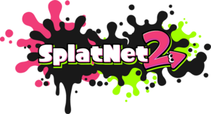 SplatNet 2 logo variant with pink and green splat background.png