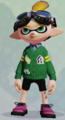 A male Inkling wearing the Green Cardigan.