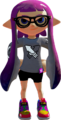 A purple Inkling girl wearing the Squidmark LS