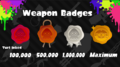 The badges and their associated point requirement.