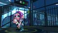 Agent 8 squatting in a Deepsea Metro station