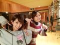 Mizutani (left) and Mari Kikuma posing during a recording session