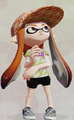 A female Inkling wearing the full Squid-Stitch outfit, including the Squid-Stitch Tee.