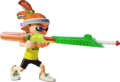 An orange male Inkling holding a Splat Charger