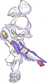 Official art of an Inkling wearing the Slipstream United, holding a Classic Squiffer.