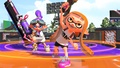 Inklings on the middle tower (a reference to Splatoon's mascot Inklings).