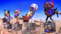 The third Inkling from the right is holding the Splattershot.