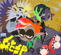 Another alternate art from various promotional images, such as ones for Splatune 3 and the Jukebox. It is identical to the main art aside from Beika's shirt pattern and earrings.