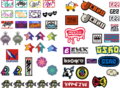A photo showing more types of sticker graffiti from Splatoon 2.