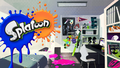 Splatoon startup loading screen with a Squid Squad poster