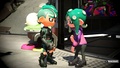 A male playable Octoling (left) and a female playable Octoling (right)