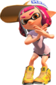 An Inkling girl making a Rank X pose with her hands