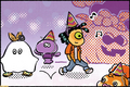 Fred Crumbs in a ghost costume from the Mellow Squid 4-Panel Comic