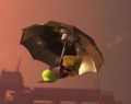 A Drizzler descending from the sky with its umbrella.