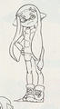 Early concept art of a female Inkling wearing the Yellow Urban Vest.